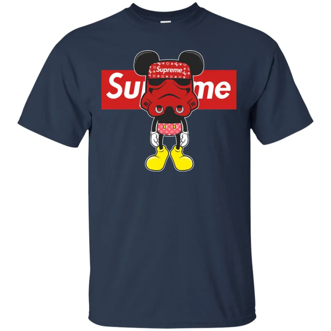 Supreme Robot Mickey Hot T-shirt Men Cotton T-Shirt