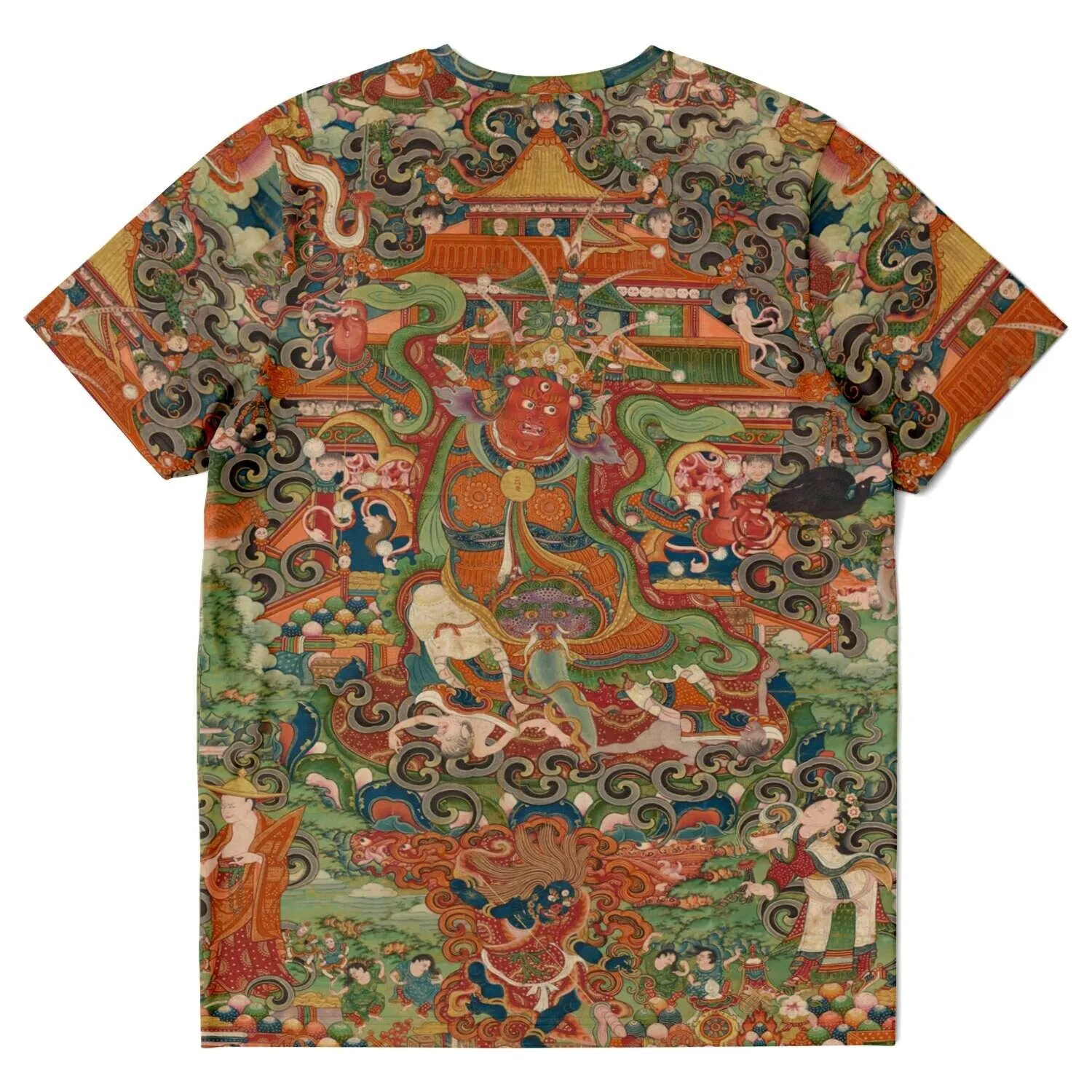 The Buddhist protector Nechung Chogyong Antique Tibetan Thangka Graphic Tee T-Shirt