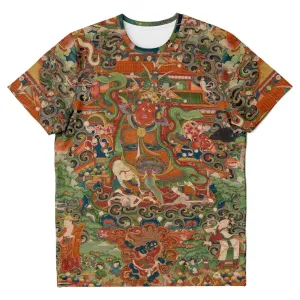 The Buddhist protector Nechung Chogyong Antique Tibetan Thangka Graphic Tee T-Shirt