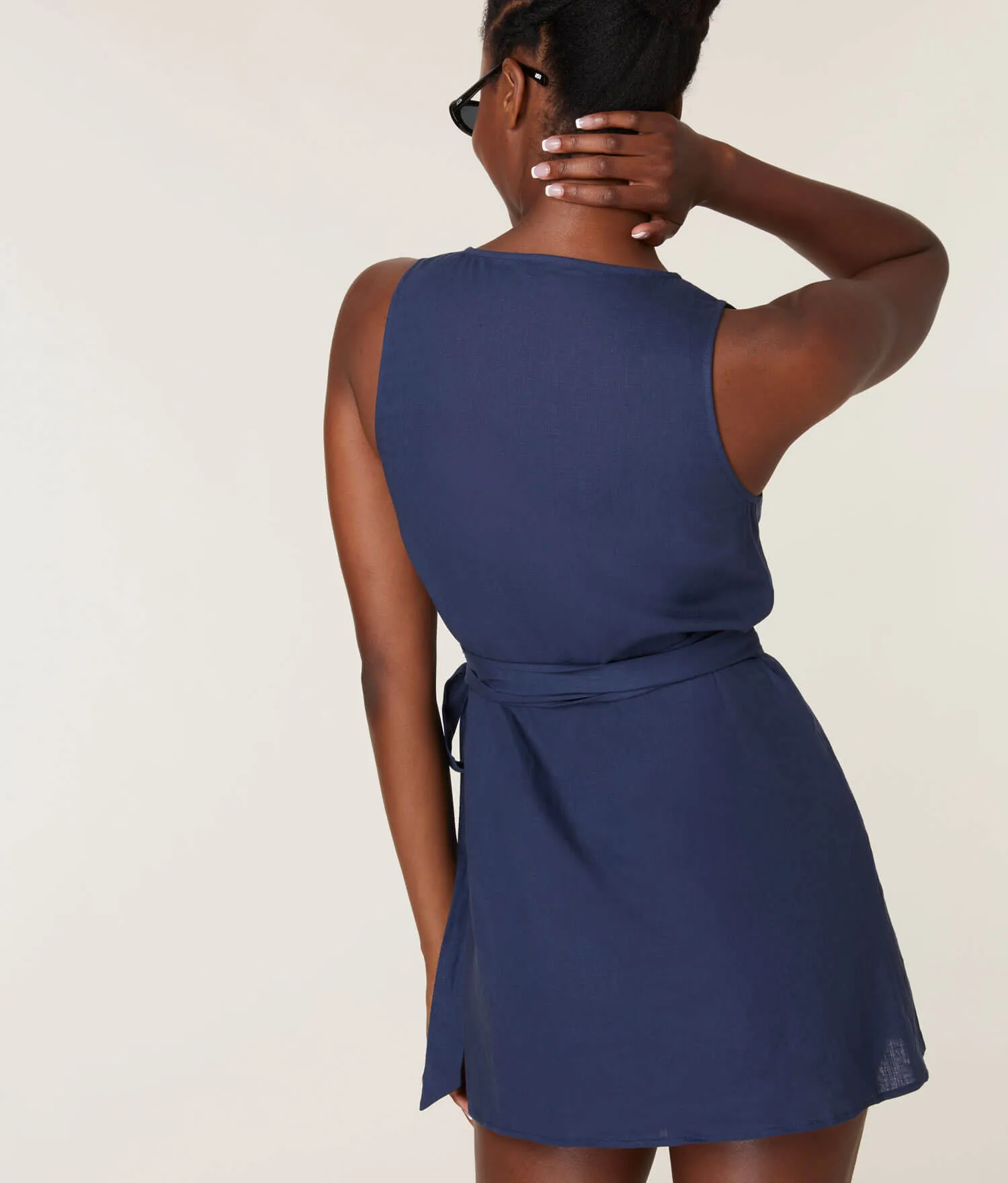 The Cacela Dress - Linen - Midnight