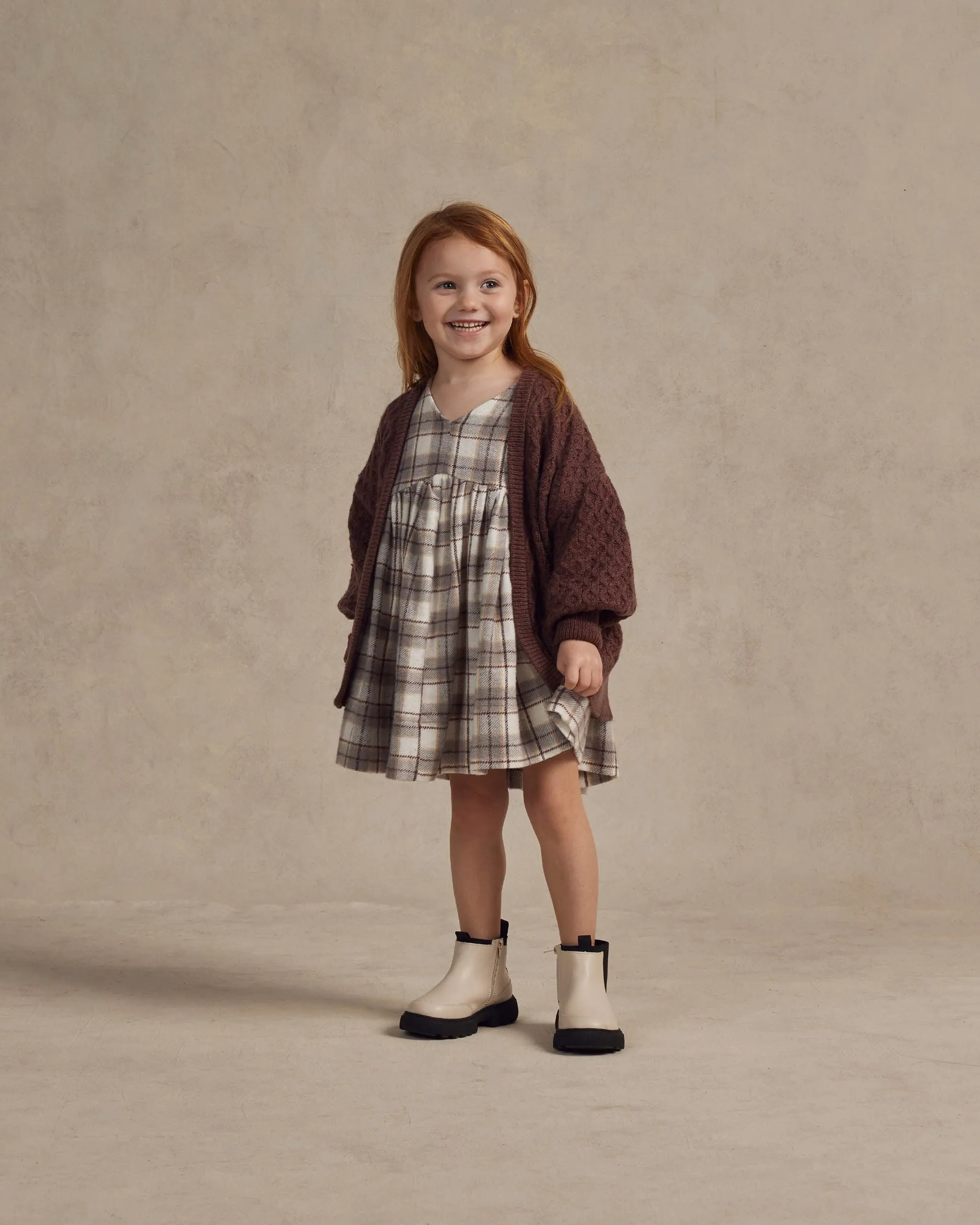 The Maxwell Dress by Rylee   Cru - Blue Flannel - KIDS