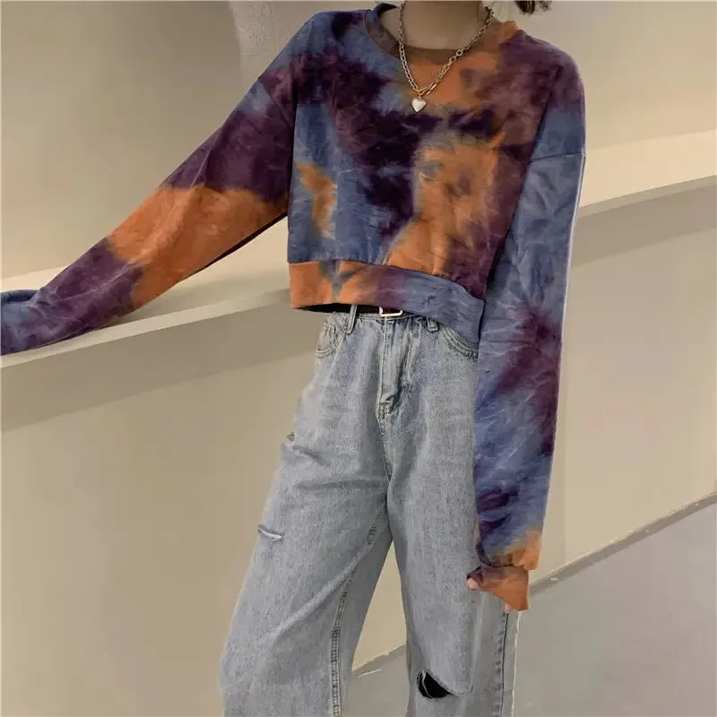 Tie Dye Cropped Sweater