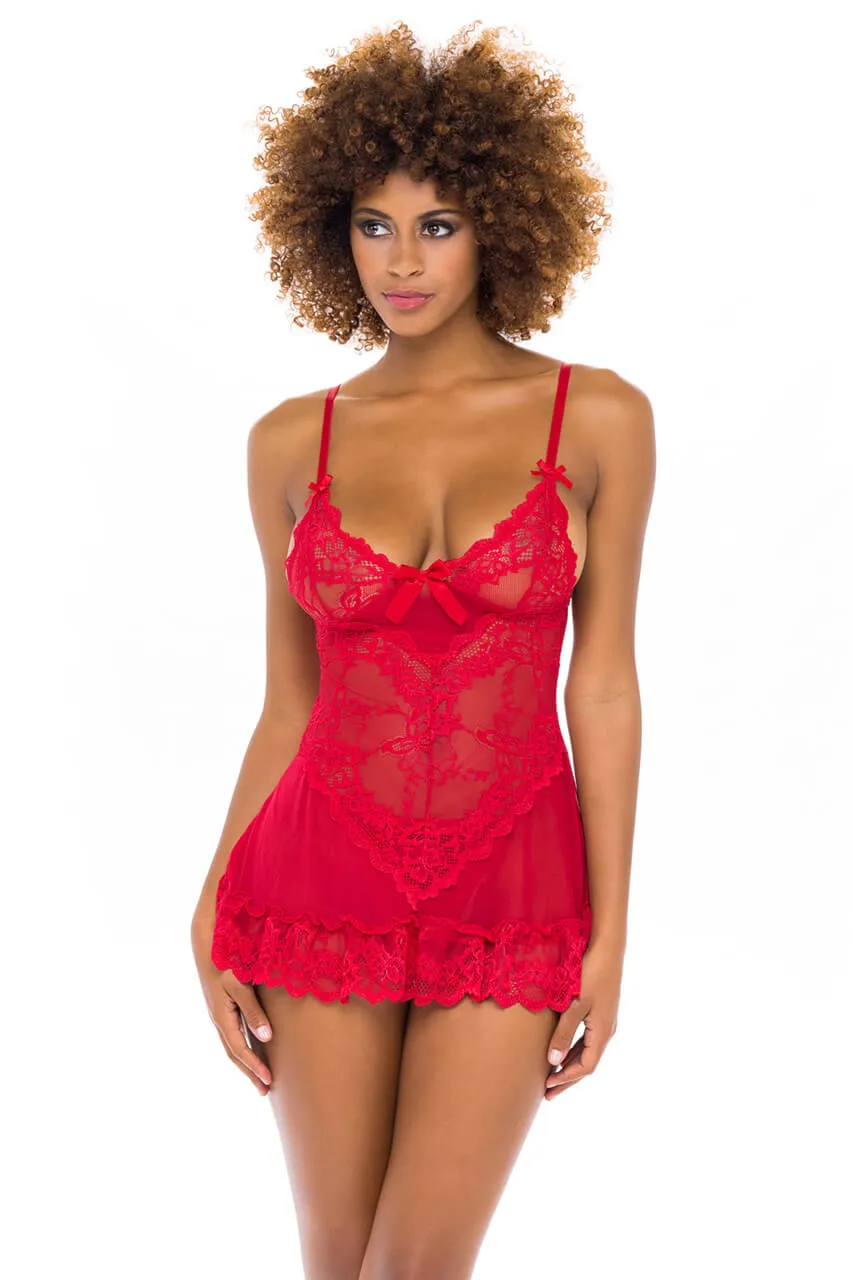 Valentine Lace Babydoll