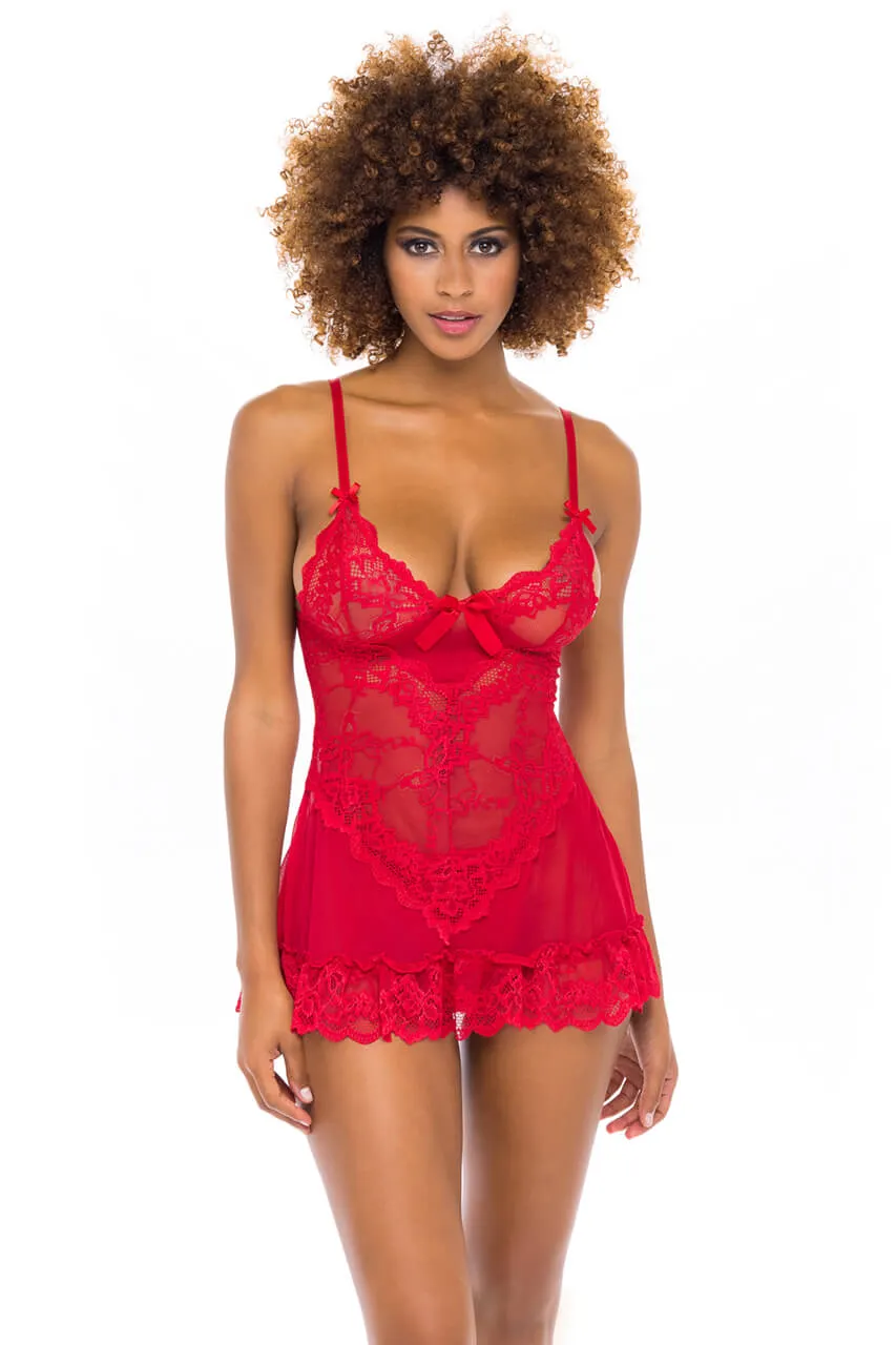 Valentine Lace Babydoll