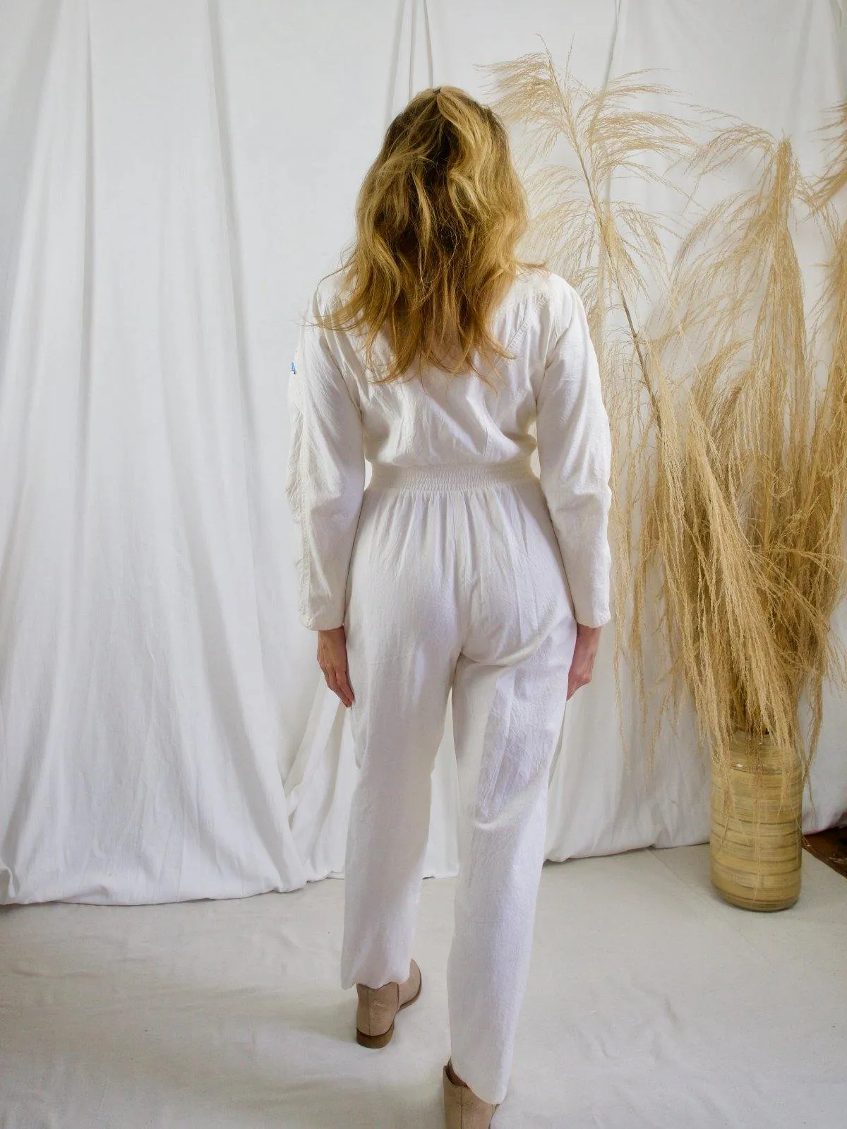 Vintage White Bejeweled Jumpsuit