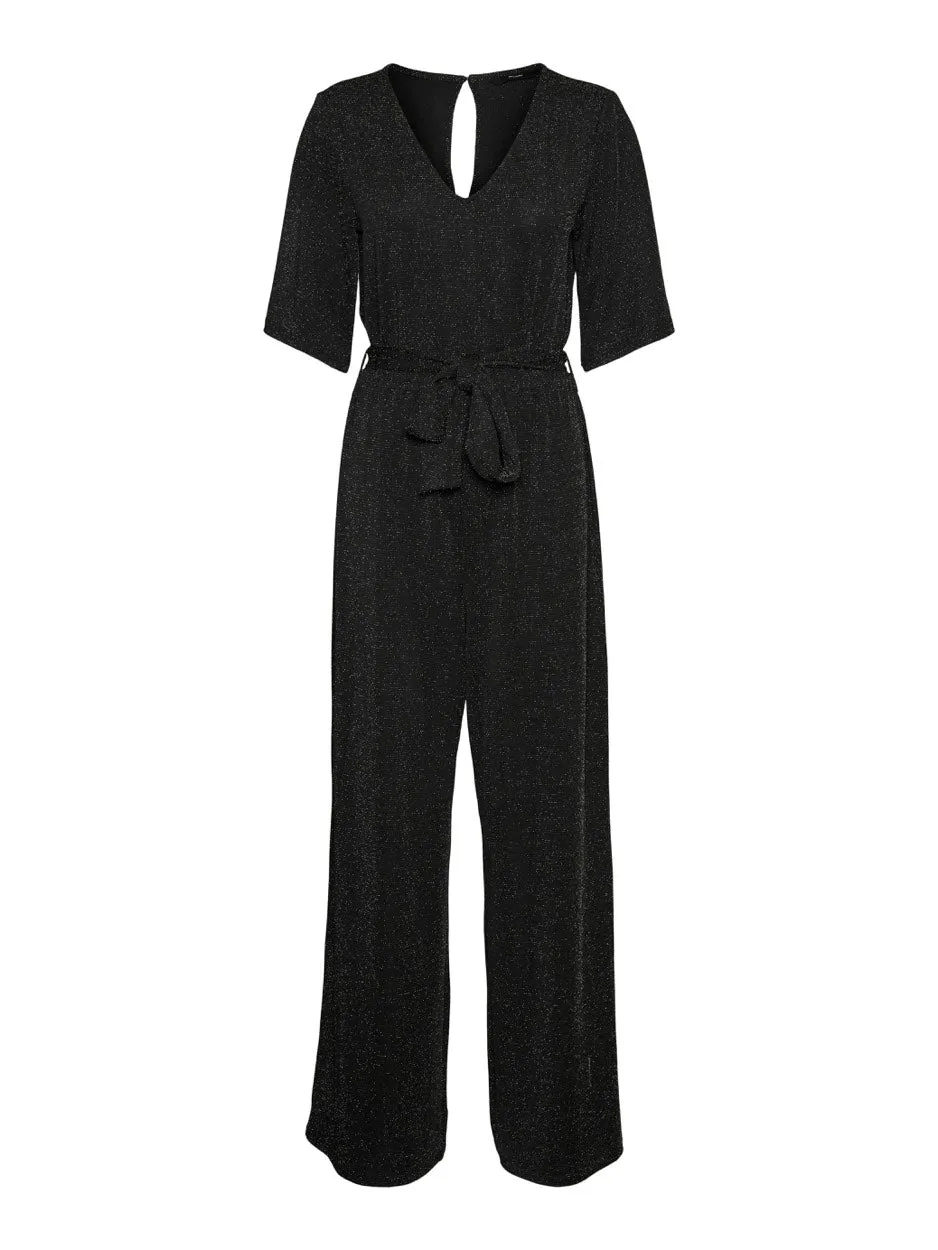 Vmkanva Ss Glitter Jumpsuit Jrs - Zwart Dessin