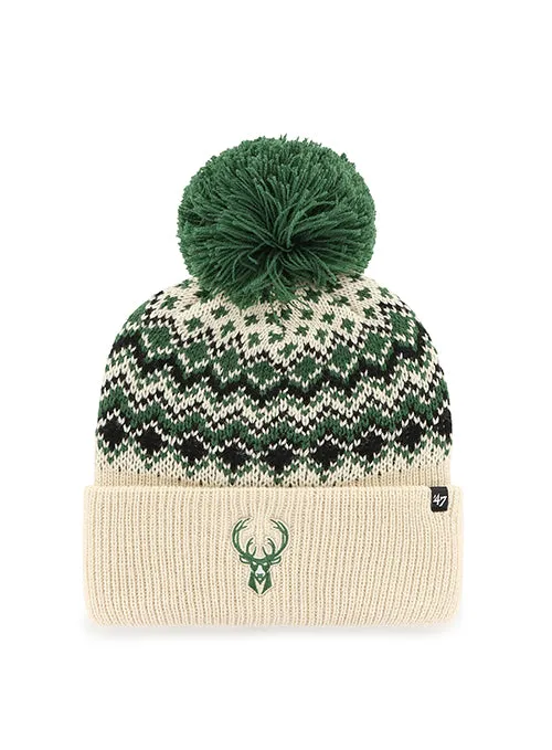 Women's '47 Brand Milwaukee Bucks Elsa Pom Cuff Knit Hat