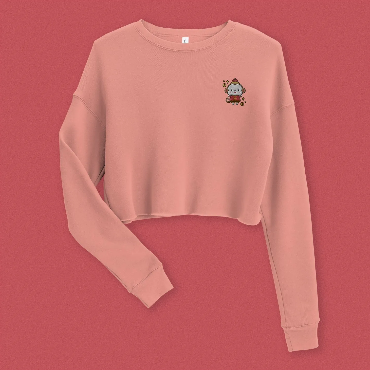 Year of the Monkey Embroidered Crop Sweatshirt