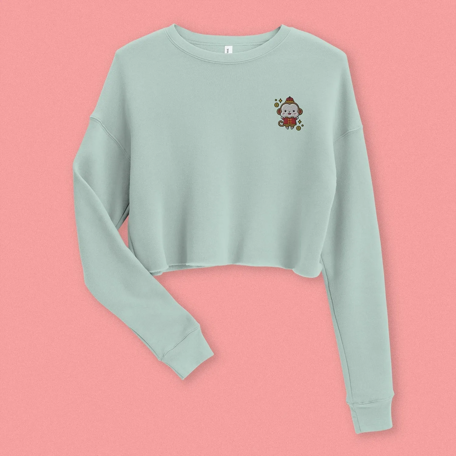 Year of the Monkey Embroidered Crop Sweatshirt